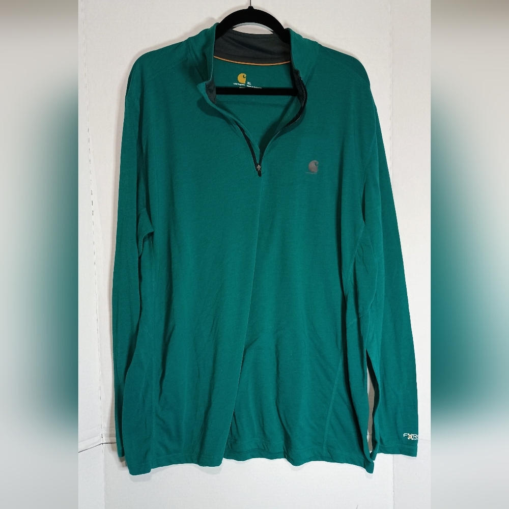 Carhartt Teal Green Half-Zip Pullover Size XL